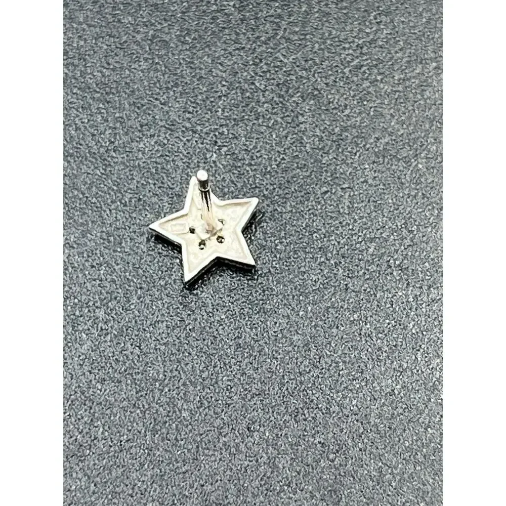 SB Designer 10k White Gold‎ Diamond Chip Star Stud Pierced Earrings *Single